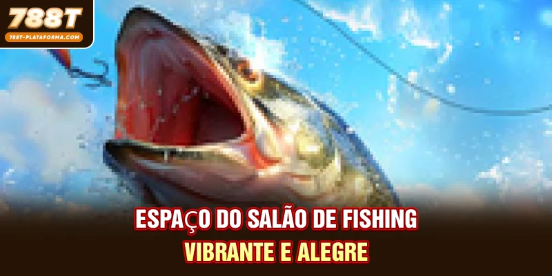 Espaço do salão de fishing vibrante e alegre